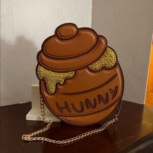 HUNNY Honey Pot Crossbody Bag in Brown. NWT and custom bling